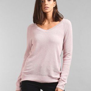 GAP  Pink Textured V-Neck Pullover Sweater